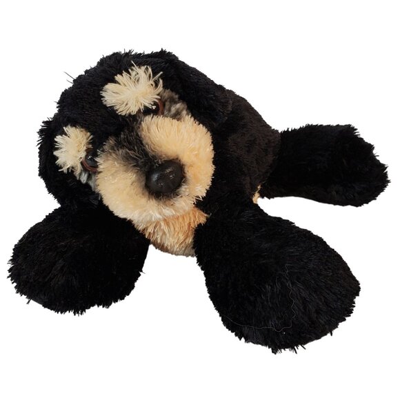 Black and Tan Puppy Dog Plush Toy by Aurora. 6 Inch - Picture 3 of 7